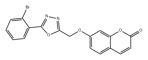 2H-1-Benzopyran-2-one, 7-[[5-(2-bromophenyl)-1,3,4-oxadiazol-2-yl]methoxy]- 구조식 이미지