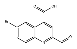 4-Quinolinecarboxylic acid, 6-bromo-2-formyl- Structure