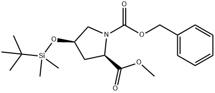 1,2-Pyrrolidinedicarboxylicacid-4-[[((1,1-diMethylethyl)diMethylsilyl]oxy]-2-Methyl-1-(phenylMethyl)ester,(2R,4R) 구조식 이미지