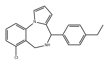 4H-Pyrrolo[1,2-a][1,4]benzodiazepine, 7-chloro-4-(4-ethylphenyl)-5,6-dihydro- Structure