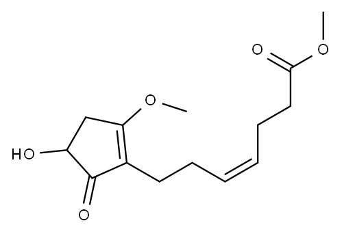 4-Heptenoic acid, 7-(4-hydroxy-2-methoxy-5-oxo-1-cyclopenten-1-yl)-, methyl ester, (4Z)- 구조식 이미지