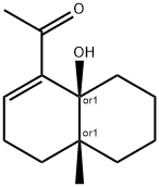 Ethanone, 1-[(4aR,8aS)-3,4,4a,5,6,7,8,8a-octahydro-8a-hydroxy-4a-methyl-1-naphthalenyl]-, rel- (9CI) Structure