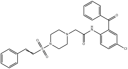 N-(2-benzoyl-4-chlorophenyl)-2-[4-(2-phenylethen esulfonyl)piperazin-1-yl]acetamide Structure