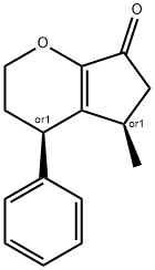 Cyclopenta[b]pyran-7(2H)-one, 3,4,5,6-tetrahydro-5-methyl-4-phenyl-, (4R,5R)-rel- (9CI) Structure