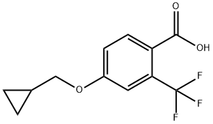 4-(Cyclopropylmethoxy)-2-(trifluoromethyl)benzoic acid Structure