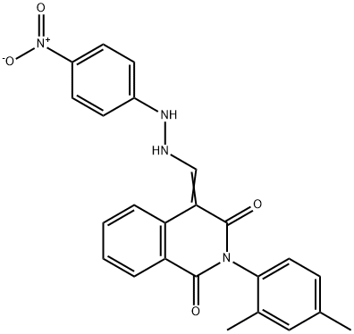 2-(2,4-dimethylphenyl)-4-{[2-(4-nitrophenyl)hydraz
in-1-yl]methylidene}-1,2,3,4-tetrahydroisoquinolin
e-1,3-dione Structure