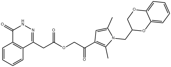 1-Phthalazineacetic acid, 3,4-dihydro-4-oxo-, 2-[1-[(2,3-dihydro-1,4-benzodioxin-2-yl)methyl]-2,5-dimethyl-1H-pyrrol-3-yl]-2-oxoethyl ester Structure