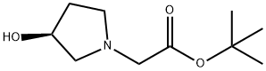 1-Pyrrolidineacetic acid, 3-hydroxy-, 1,1-dimethylethyl ester, (3S)- Structure