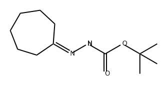 Hydrazinecarboxylic acid, 2-cycloheptylidene-, 1,1-dimethylethyl ester Structure