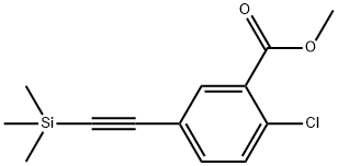 Benzoic acid, 2-chloro-5-[2-(trimethylsilyl)ethynyl]-, methyl ester Structure