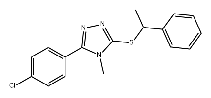 4H-1,2,4-Triazole, 3-(4-chlorophenyl)-4-methyl-5-[(1-phenylethyl)thio]- 구조식 이미지
