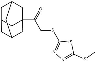 Ethanone, 2-[[5-(methylthio)-1,3,4-thiadiazol-2-yl]thio]-1-tricyclo[3.3.1.13,7]dec-1-yl- 구조식 이미지