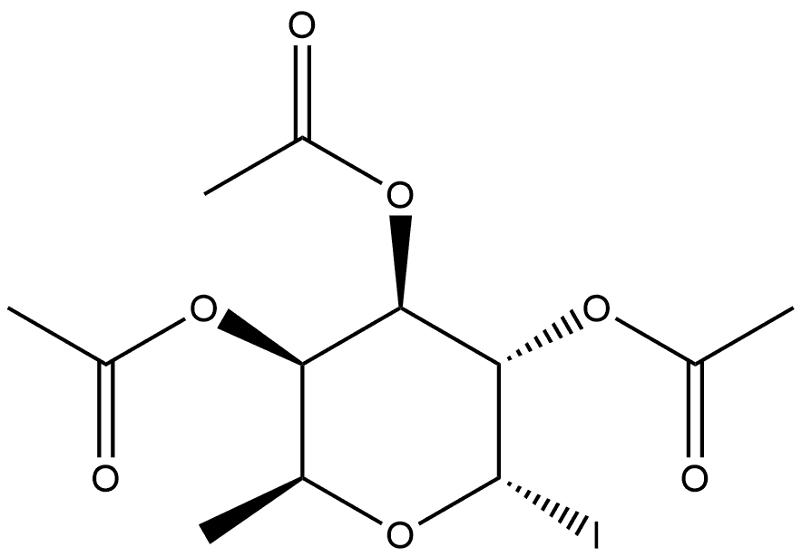 α-L-Galactopyranosyl iodide, 6-deoxy-, 2,3,4-triacetate Structure