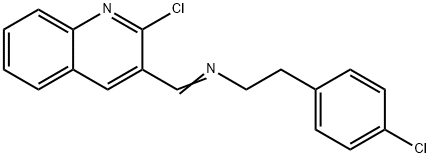 [2-(4-chlorophenyl)ethyl][(2-chloroquinolin-3-yl)m ethylidene]amine Structure