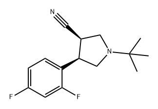 3-Pyrrolidinecarbonitrile, 4-(2,4-difluorophenyl)-1-(1,1-dimethylethyl)-, (3R,4R)- Structure