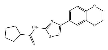 Cyclopentanecarboxamide, N-[4-(2,3-dihydro-1,4-benzodioxin-6-yl)-2-thiazolyl]- Structure