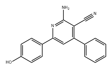 3-Pyridinecarbonitrile, 2-amino-6-(4-hydroxyphenyl)-4-phenyl- 구조식 이미지