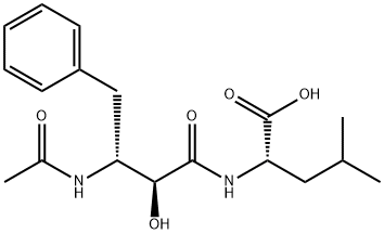 L-Leucine, N-[(2S,3R)-3-(acetylamino)-2-hydroxy-1-oxo-4-phenylbutyl]- 구조식 이미지