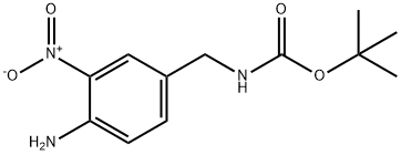 Carbamic acid, N-[(4-amino-3-nitrophenyl)methyl]-, 1,1-dimethylethyl ester Structure