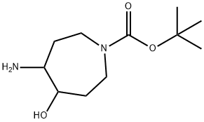 tert-butyl 4-amino-5-hydroxyazepane-1-carboxylate 구조식 이미지