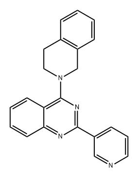 Quinazoline, 4-(3,4-dihydro-2(1H)-isoquinolinyl)-2-(3-pyridinyl)- Structure