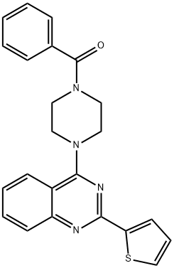Methanone, phenyl[4-[2-(2-thienyl)-4-quinazolinyl]-1-piperazinyl]- Structure