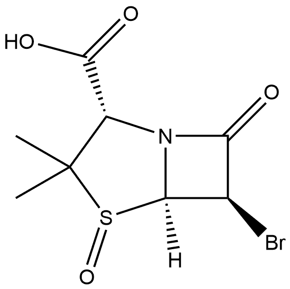 4-Thia-1-azabicyclo[3.2.0]heptane-2-carboxylic acid, 6-bromo-3,3-dimethyl-7-oxo-, 4-oxide, [2S-(2α,5α,6β)]- (9CI) Structure