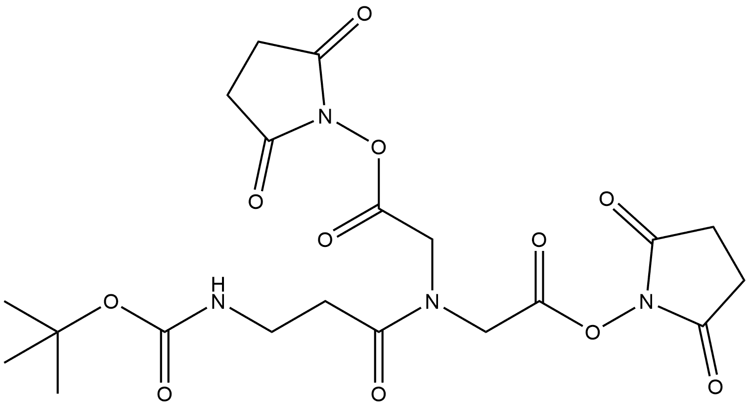 Glycine, N-[(1,1-dimethylethoxy)carbonyl]-β-alanyl-N-[2-[(2,5-dioxo-1-pyrrolidinyl)oxy]-2-oxoethyl]-, 2,5-dioxo-1-pyrrolidinyl ester Structure