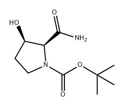 1-Pyrrolidinecarboxylic acid, 2-(aminocarbonyl)-3-hydroxy-, 1,1-dimethylethyl ester, (2S,3R)- Structure