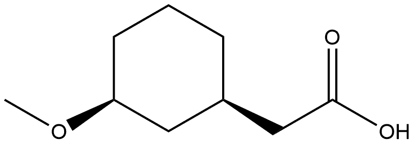 Cyclohexaneacetic acid, 3-methoxy-, cis- Structure