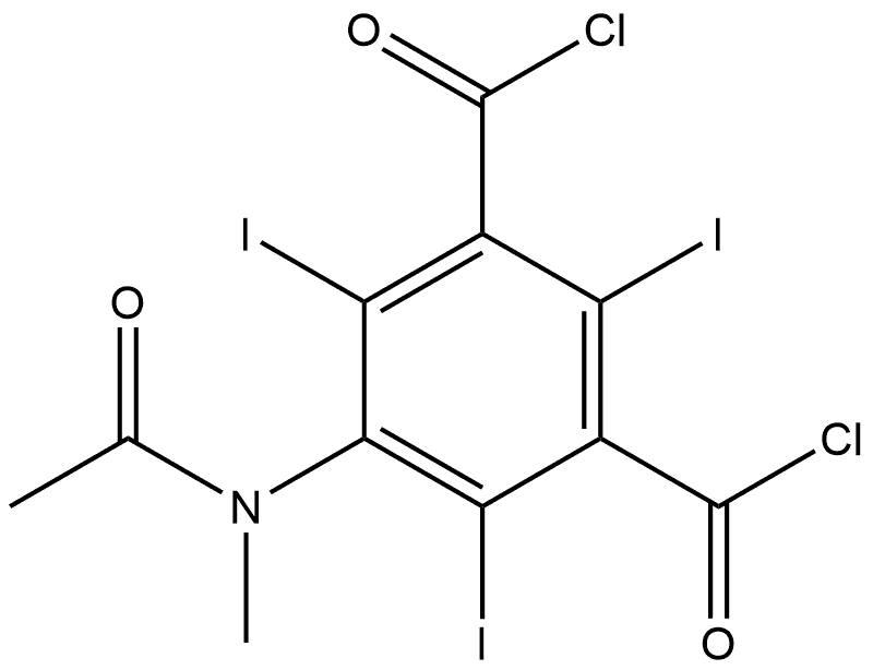 1,3-Benzenedicarbonyl dichloride, 5-(acetylmethylamino)-2,4,6-triiodo- Structure