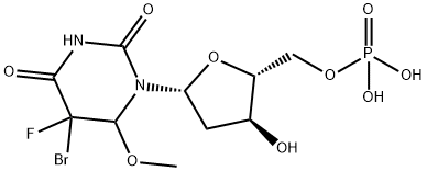 5-Uridylic acid, 5-bromo-2-deoxy-5-fluoro-5,6-dihydro-6-methoxy- Structure