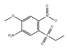 Benzenamine, 5-(ethylsulfonyl)-2-methoxy-4-nitro- Structure