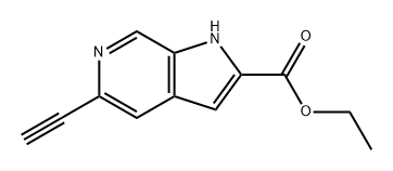 1H-Pyrrolo[2,3-c]pyridine-2-carboxylic acid, 5-ethynyl-, ethyl ester Structure