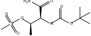 Carbamic acid, N-[(1S,2R)-1-(aminocarbonyl)-2-[(methylsulfonyl)oxy]propyl]-, 1,1-dimethylethyl ester 구조식 이미지