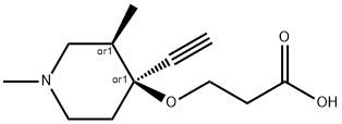 Propionic acid, 3-[(4-ethynyl-1,3-dimethyl-4-piperidinyl)oxy]-, stereoisomer (8CI) Structure