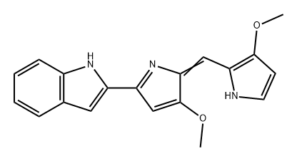 1H-Indole, 2-[3-methoxy-2-[(3-methoxy-1H-pyrrol-2-yl)methylene]-2H-pyrrol-5-yl]- 구조식 이미지