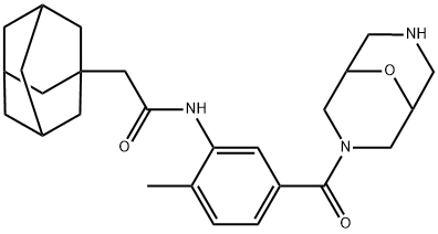 Tricyclo[3.3.1.13,7]decane-1-acetamide, N-[2-methyl-5-(9-oxa-3,7-diazabicyclo[3.3.1]non-3-ylcarbonyl)phenyl]- Structure