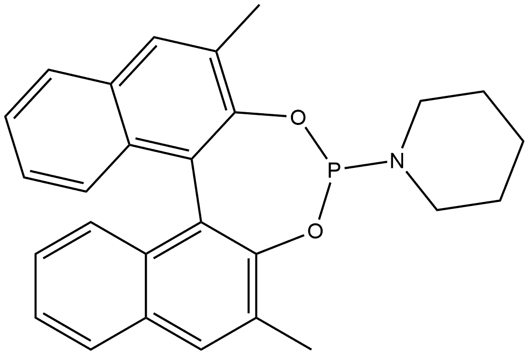 Piperidine, 1-[(11bS)-2,6-dimethyldinaphtho[2,1-d:1',2'-f][1,3,2]dioxaphosphepin-4-yl]- Structure