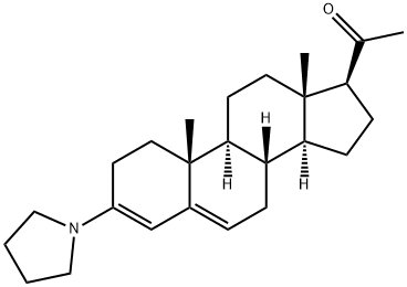 Pregna-3,5-dien-20-one, 3-(1-pyrrolidinyl)- Structure