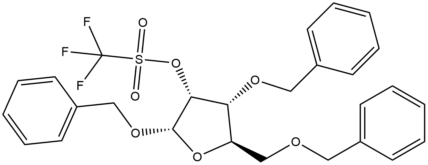 α-D-Ribofuranoside, phenylmethyl 3,5-bis-O-(phenylmethyl)-, trifluoromethanesulfonate (9CI) Structure