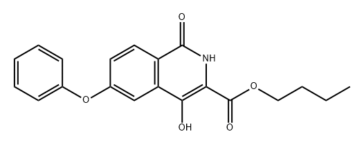 3-Isoquinolinecarboxylic acid, 1,2-dihydro-4-hydroxy-1-oxo-6-phenoxy-, butyl ester Structure