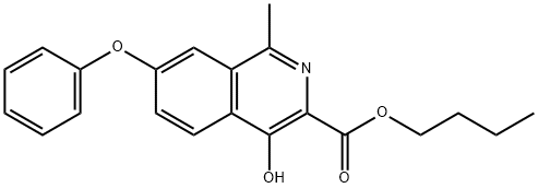 3-Isoquinolinecarboxylic acid, 4-hydroxy-1-methyl-7-phenoxy-, butyl ester Structure