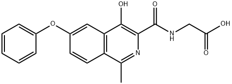 Glycine, N-[(4-hydroxy-1-methyl-6-phenoxy-3-isoquinolinyl)carbonyl]- Structure