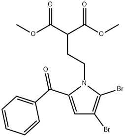 Propanedioic acid, 2-[2-(5-benzoyl-2,3-dibromo-1H-pyrrol-1-yl)ethyl]-, 1,3-dimethyl ester Structure