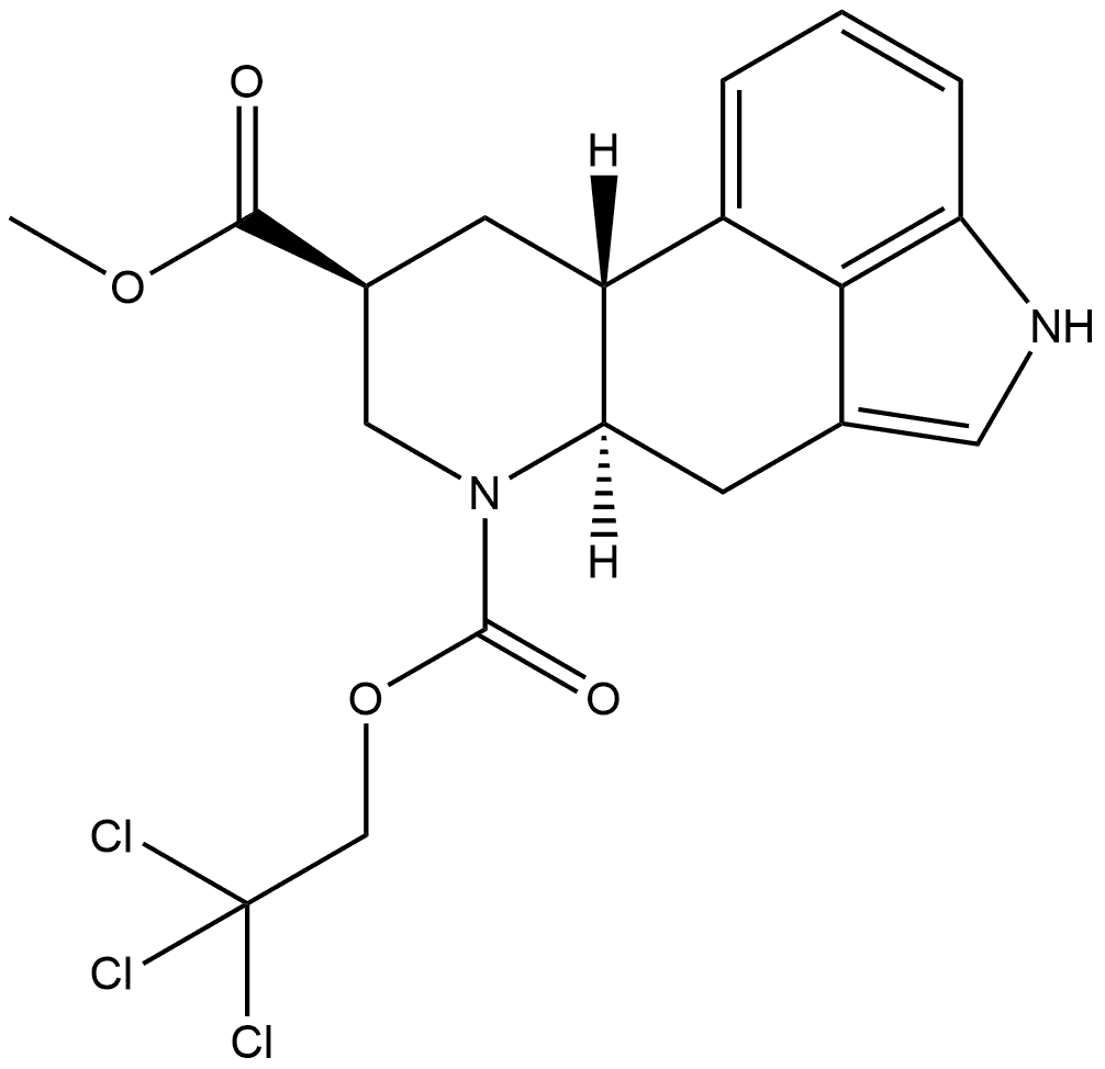 Ergoline-6,8-dicarboxylic acid, 8-methyl 6-(2,2,2-trichloroethyl) ester, (8β)- Structure