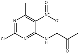 2-Propanone, 1-[(2-chloro-6-methyl-5-nitro-4-pyrimidinyl)amino]- Structure