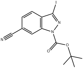 1H-Indazole-1-carboxylic acid, 6-cyano-3-iodo-, 1,1-dimethylethyl ester Structure