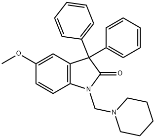 5-Methoxy-3,3-diphenyl-1-(piperidin-1-ylmethyl)indolin-2-one Structure