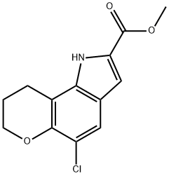 Pyrano[2,3-g]indole-2-carboxylic acid, 5-chloro-1,7,8,9-tetrahydro-, methyl ester Structure